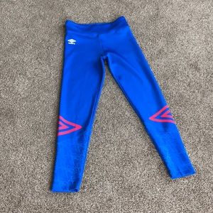 NWOT Girls Blue Umbro Leggings